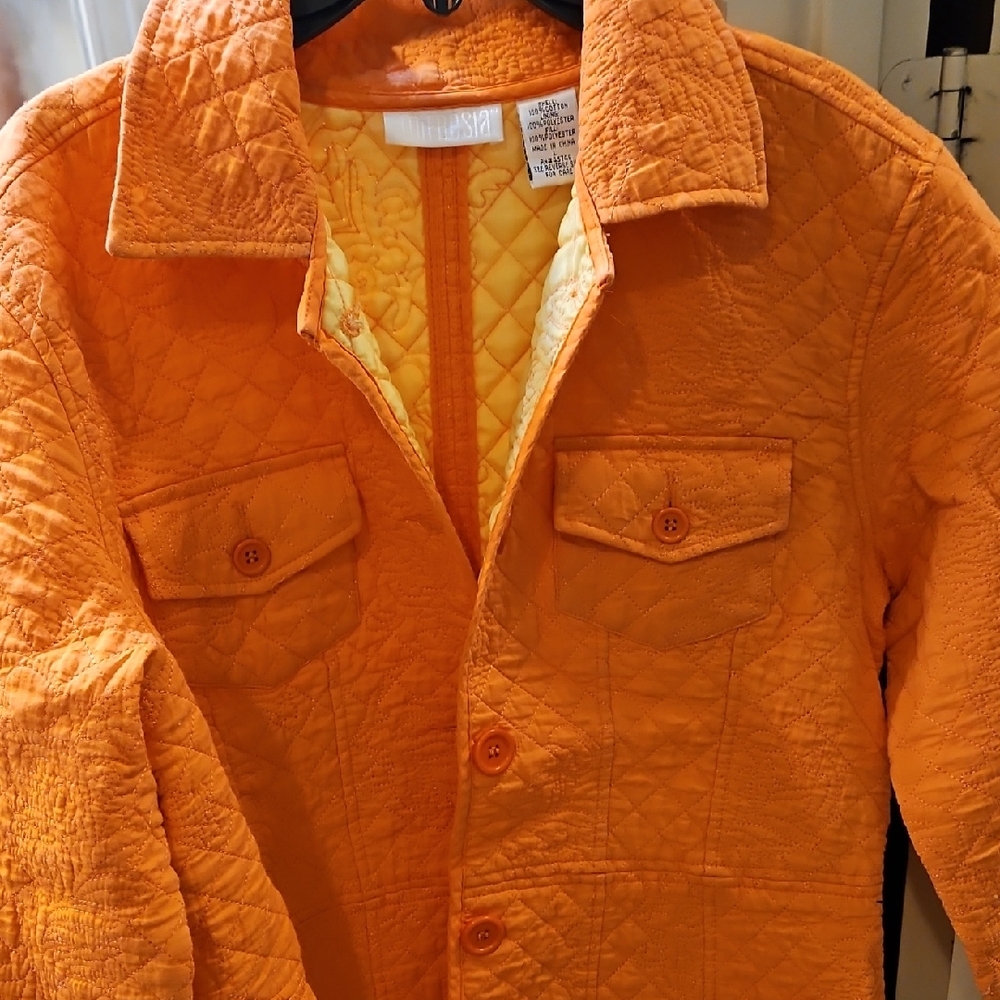Impresia Orange Quilted Jacket Size Large